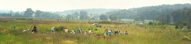 Photo. View of the Nobles Pond site,
         from the west side towards the east.